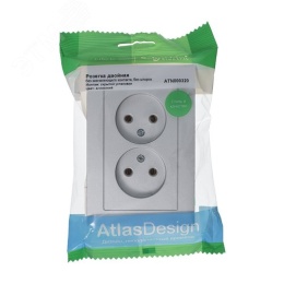 Розетка AtlasDesign ATN000320 2ая б/з механизм, алюминий