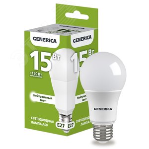 Лампа GENERICA LED15 15W E27 4000k