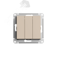Выключатель AtlasDesign ATN001231 3кл, песочный, механизм