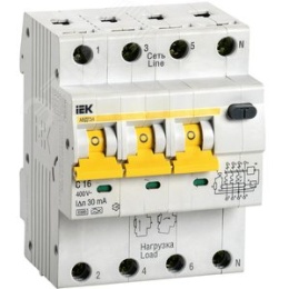 АВДТ 34 С16 3п+n 30мА IEK авт. выкл. дифф. тока 