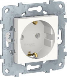 Розетка UNICA NU505618 СУ 1ая c\з белая