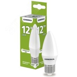 Лампа GENERICA LED12 12W E27 4000K свеча матовая