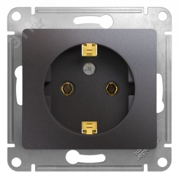 Розетка GLOSSA GSL001343 1 c/з, графит