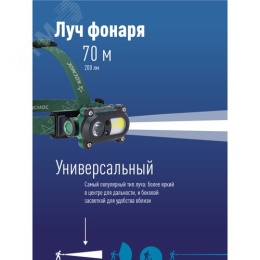 Фонарь КОСМОС KOC502Lit налобный сенсорный 3W