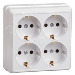 Розетка IEK ОКТАВА ERO41-K01-16-DC 4-м с/з белая