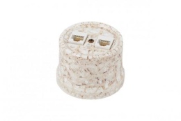 Розетка BIRONI B1-301-09 RJ11 тел. двойная ЛИЗЕТТА мрамор (ретро)