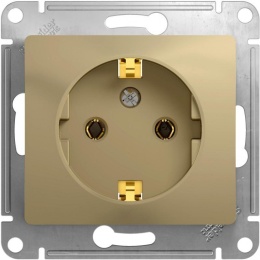 Розетка GLOSSA GSL000443 с заз. в рамку титан
