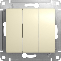 Выключатель GLOSSA GSL000231 3кл, бежевый