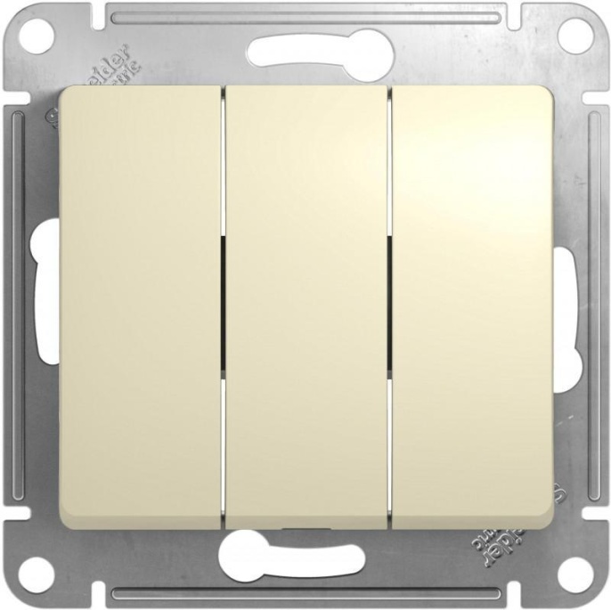 Выключатель GLOSSA GSL000231 3кл, бежевый