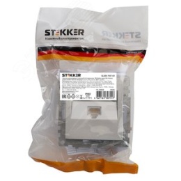 Розетка RJ-45 STEKKER GLS00-7107-03 серебро, (механизм) серия КАТРИН