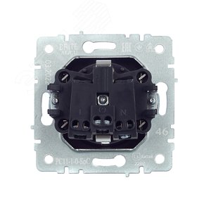 Розетка IEK BRITE 1-ная c/з сталь