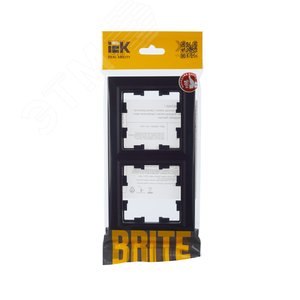 Рамка IEK BRITE 2 поста черный