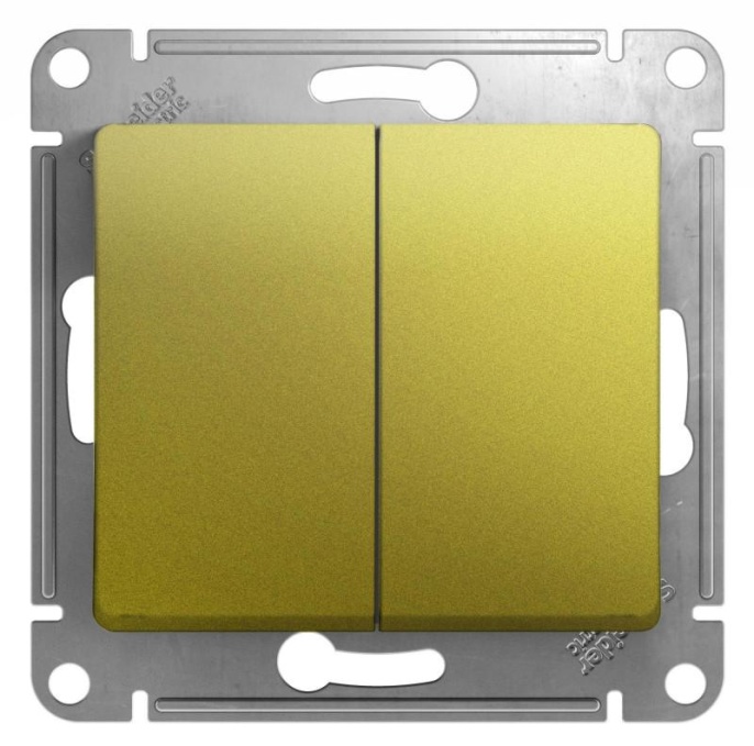Выключатель GLOSSA GSL001051 2кл, фисташка