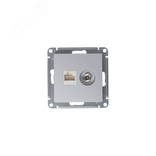 Розетка AtlasDesign ATN000389 TV+RG45, алюминий, механизм