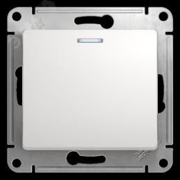 Выключатель GLOSSA GSL000113 1кл с подсв., белый