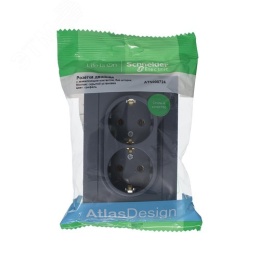 Розетка AtlasDesign ATN000724 2-я с/з 16А грифель
