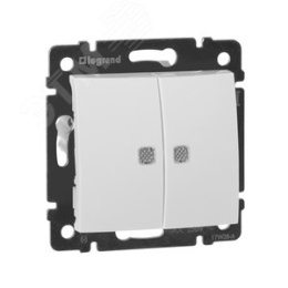 Legrand Valena 774428 выключатель 2кл с подсв. белый 