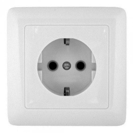 Розетка ХИТ RS16-134-B 1ая белая встр.уст