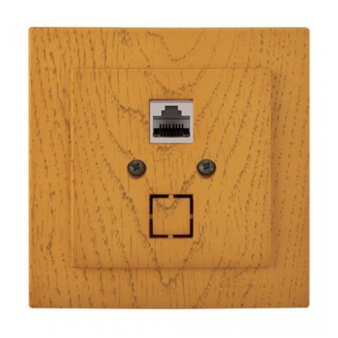 Розетка NILSON 24251044 СУ 1ая RG45. дуб новый