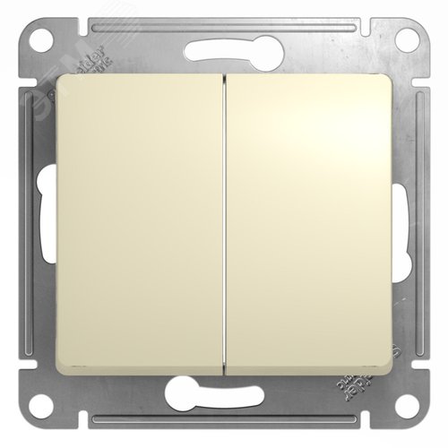 Переключатель GLOSSA GSL000265 2кл, бежевый
