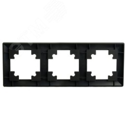 Рамка STEKKER PFR00-7003-05 3-я черная пластик, серия КАТРИН