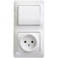 Блок GLOSSA GSL000160 розетка + 1кл выключатель белый
