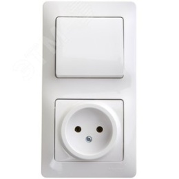 Блок GLOSSA GSL000160 розетка + 1кл выключатель белый