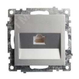 Розетка RJ-45 STEKKER GLS00-7107-03 серебро, (механизм) серия КАТРИН