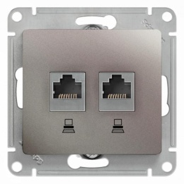 Розетка GLOSSA GSL001285КK RJ45*2 платина