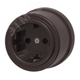 Розетка BIRONI B1-101-22 с З/К Пластик коричневый (ретро)