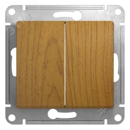 Выключатель GLOSSA GSL000551 2кл, механизм, дуб