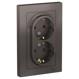 Розетка AtlasDesign ATN000624 2-ая c/з механизм мокко