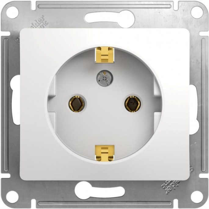 Розетка GLOSSA GSL000143 с/з в рамку белый