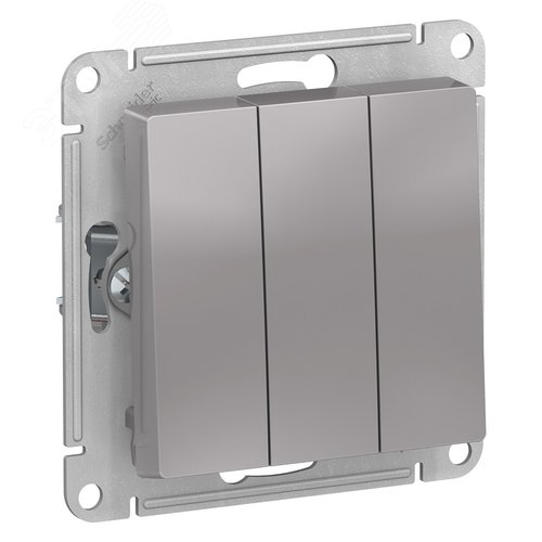 Выключатель AtlasDesign ATN000331 3кл, алюминий, механизм