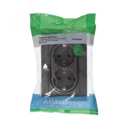 Розетка AtlasDesign ATN000624 2-ая c/з механизм мокко
