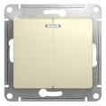 Выключатель GLOSSA GSL000253 2кл c подсв., бежевый