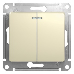 Выключатель GLOSSA GSL000253 2кл c подсв., бежевый