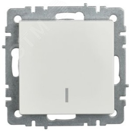 Выключатель IEK BRITE 1кл с подсв. белый