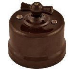 Выключатель BIRONI B1-202-02 2кл. ЛИЗЕТТА коричневый (ретро)