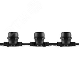 Гирлянда белт-лайт FERON 230V E27 шаг 50см IP65 200п. черная CL50-100