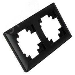 Рамка STEKKER PFR00-7002-05 2-я черная пластик, серия КАТРИН