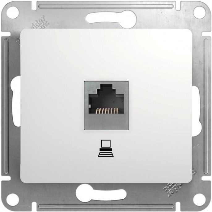 Розетка GLOSSA GSL000181к RJ45 компьют. в рамку белая
