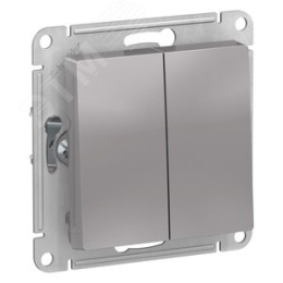 Переключатель AtlasDesign ATN000365 2кл, алюминий, механизм