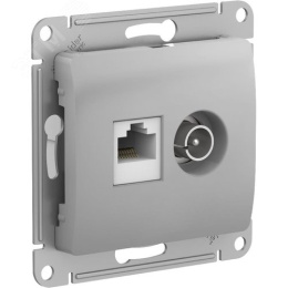 Розетка GLOSSA GSL000389 TV+RJ45 алюм.