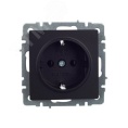 Розетка IEK BRITE 1-ная c/з черный