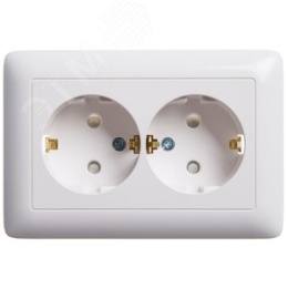 Розетка ХИТ RS16-231-B 2ая белая встр.уст