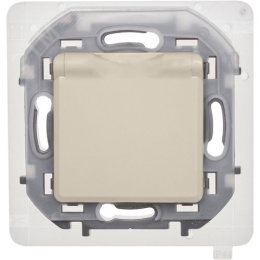 Розетка INSPIRIA 673741 2К+З IP44 с откидной крышкой 16А сл.кость