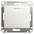 Выключатель GLOSSA GSL000653 2кл с подс, механизм, перламутр