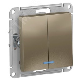 Выключатель AtlasDesign ATN000553 2кл c подс., шампань, механизм