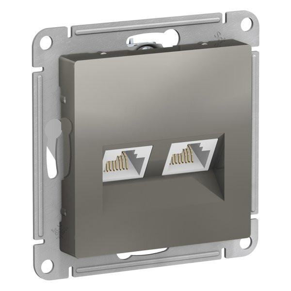 Розетка AtlasDesign ATN000985 RJ45+RJ45 сталь